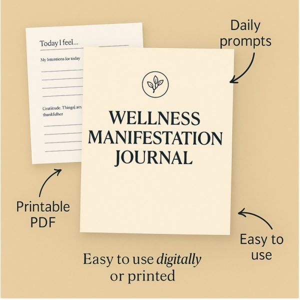 Product Image and Link for Wellness Manifestation Journal – 30-Day Guided Printable (Digital Download)